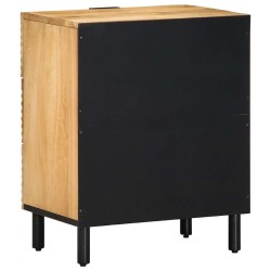 Table de chevet marron 50x33x60 cm bois de manguier massif 