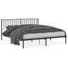 Cadre de lit métal sans matelas et tête de lit noir 180x200 cm 
