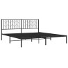 Cadre de lit métal sans matelas et tête de lit noir 180x200 cm 