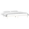 Cadre de lit à LED sans matelas blanc 160x200 cm bois massif 