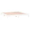 Cadre de lit à LED sans matelas blanc 160x200 cm bois massif 