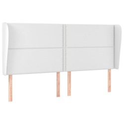 Tête de lit avec oreilles Blanc 163x23x118/128 cm Similicuir 