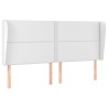 Tête de lit avec oreilles Blanc 163x23x118/128 cm Similicuir 
