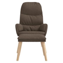 Chaise de relaxation avec tabouret Taupe Tissu 