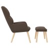 Chaise de relaxation avec tabouret Taupe Tissu 
