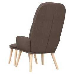 Chaise de relaxation avec tabouret Taupe Tissu 