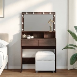 Coiffeuse avec LED chêne marron 80x41x134,5 cm 