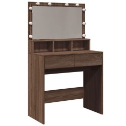 Coiffeuse avec LED chêne marron 80x41x134,5 cm 