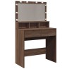 Coiffeuse avec LED chêne marron 80x41x134,5 cm 