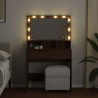 Coiffeuse avec LED chêne marron 80x41x134,5 cm 