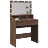 Coiffeuse avec LED chêne marron 80x41x134,5 cm 