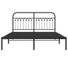 Cadre de lit métal sans matelas avec tête de lit noir 150x200cm 