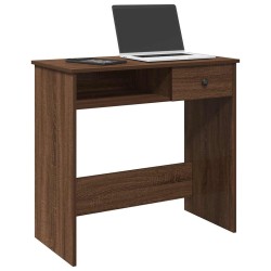 Bureau chêne marron 80x40x75 cm bois d'ingénierie 
