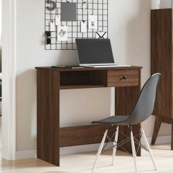 Bureau chêne marron 80x40x75 cm bois d'ingénierie 