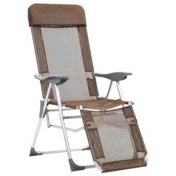 Chaises de camping pliantes et repose-pied lot de 2 marron 