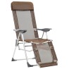 Chaises de camping pliantes et repose-pied lot de 2 marron 