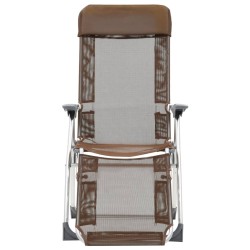 Chaises de camping pliantes et repose-pied lot de 2 marron 