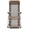 Chaises de camping pliantes et repose-pied lot de 2 marron 