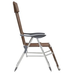 Chaises de camping pliantes et repose-pied lot de 2 marron 