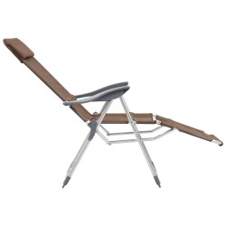 Chaises de camping pliantes et repose-pied lot de 2 marron 
