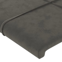 Tête de lit avec oreilles Gris foncé 163x16x118/128 cm Velours 