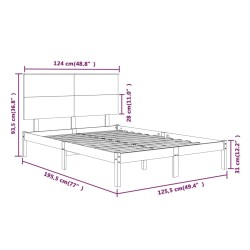 Cadre de lit sans matelas 120x190 cm bois massif 