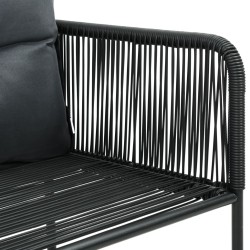 Chaises d'extérieur lot de 2 avec oreillers Résine tressée Noir 