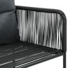 Chaises d'extérieur lot de 2 avec oreillers Résine tressée Noir 