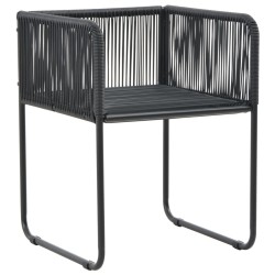 Chaises d'extérieur lot de 2 avec oreillers Résine tressée Noir 