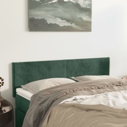 Têtes de lit 2 pcs Vert foncé 72x5x78/88 cm Velours 