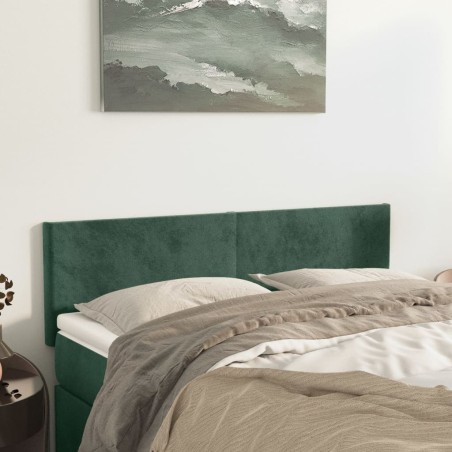 Têtes de lit 2 pcs Vert foncé 72x5x78/88 cm Velours 