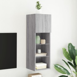 Meuble TV avec lumières LED sonoma gris 30,5x30x90 cm 