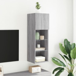 Meuble TV avec lumières LED sonoma gris 30,5x30x90 cm 