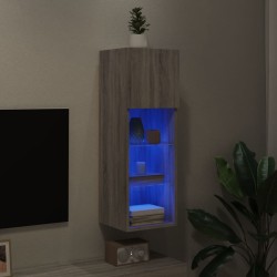 Meuble TV avec lumières LED sonoma gris 30,5x30x90 cm 