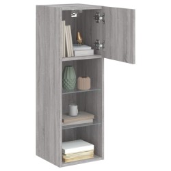 Meuble TV avec lumières LED sonoma gris 30,5x30x90 cm 