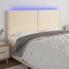 Tête de lit à LED Crème 160x5x118/128 cm Tissu 