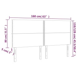 Tête de lit à LED Crème 160x5x118/128 cm Tissu 