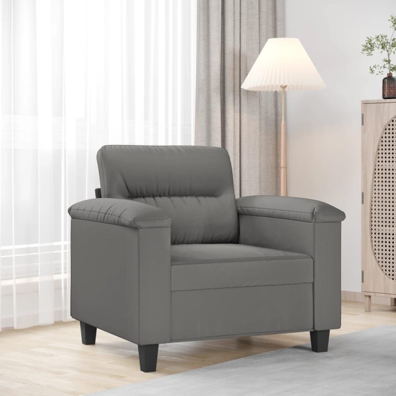 Fauteuil gris foncé 60 cm tissu microfibre 