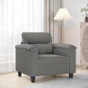 Fauteuil gris foncé 60 cm tissu microfibre 