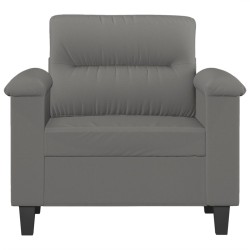 Fauteuil gris foncé 60 cm tissu microfibre 