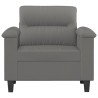 Fauteuil gris foncé 60 cm tissu microfibre 