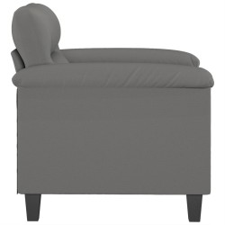 Fauteuil gris foncé 60 cm tissu microfibre 