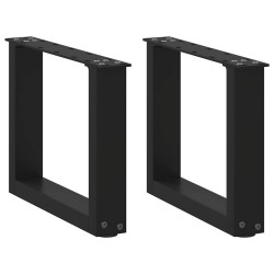 Pieds de table basse en U, 2 pièces, noir, 40 x (30-31) cm, acier 