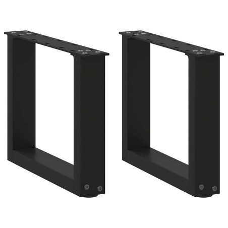 Pieds de table basse en U, 2 pièces, noir, 40 x (30-31) cm, acier 