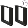 Pieds de table basse en U, 2 pièces, noir, 40 x (30-31) cm, acier 