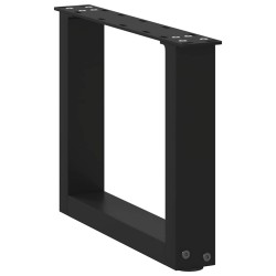 Pieds de table basse en U, 2 pièces, noir, 40 x (30-31) cm, acier 
