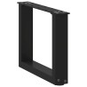Pieds de table basse en U, 2 pièces, noir, 40 x (30-31) cm, acier 