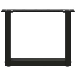 Pieds de table basse en U, 2 pièces, noir, 40 x (30-31) cm, acier 