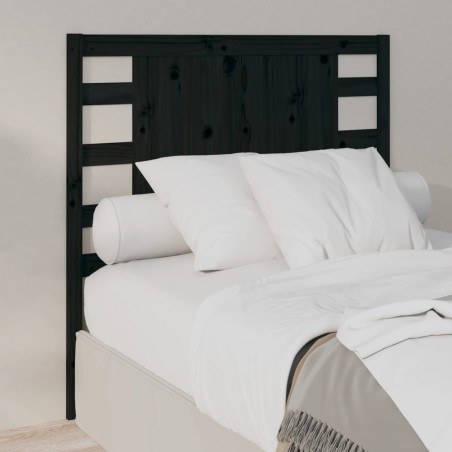 Tête de lit Noir 106x4x100 cm Bois massif de pin 