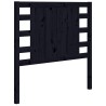 Tête de lit Noir 106x4x100 cm Bois massif de pin 